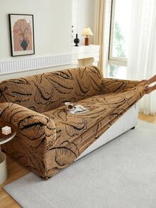 1 件阳离子柔软毛绒面料防宠物沙发套，压花毛绒提花叶子设计，多种颜色，厚提花毛绒沙发套适用于 1/2/3/4 座沙发，秋冬 - 彩色 - 查看 10