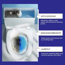 24pcs New Blue Foam Toilet Cleaner, Toilet Cleaner With Deodorant, Multi-Function Automatic Toilet Cleaner, Toilet Deodorant, Yellow Stain And Odor Removal, Deep Cleaning Toilet Pieces, Cleaning Supplies, Cleaning Tools, - 24件 - 查看 6