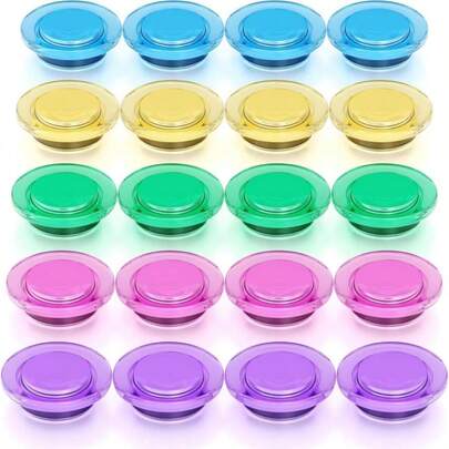 Grtard 20 Pcs Magnets For Whiteboard, Round Refrigerator Magnets Fridge Magnets Whiteboard Magnets, Dry Board Decorative Magnets Teacher Supplies For School, Home, Office (Colorful, 3cm/1.18 Inch)