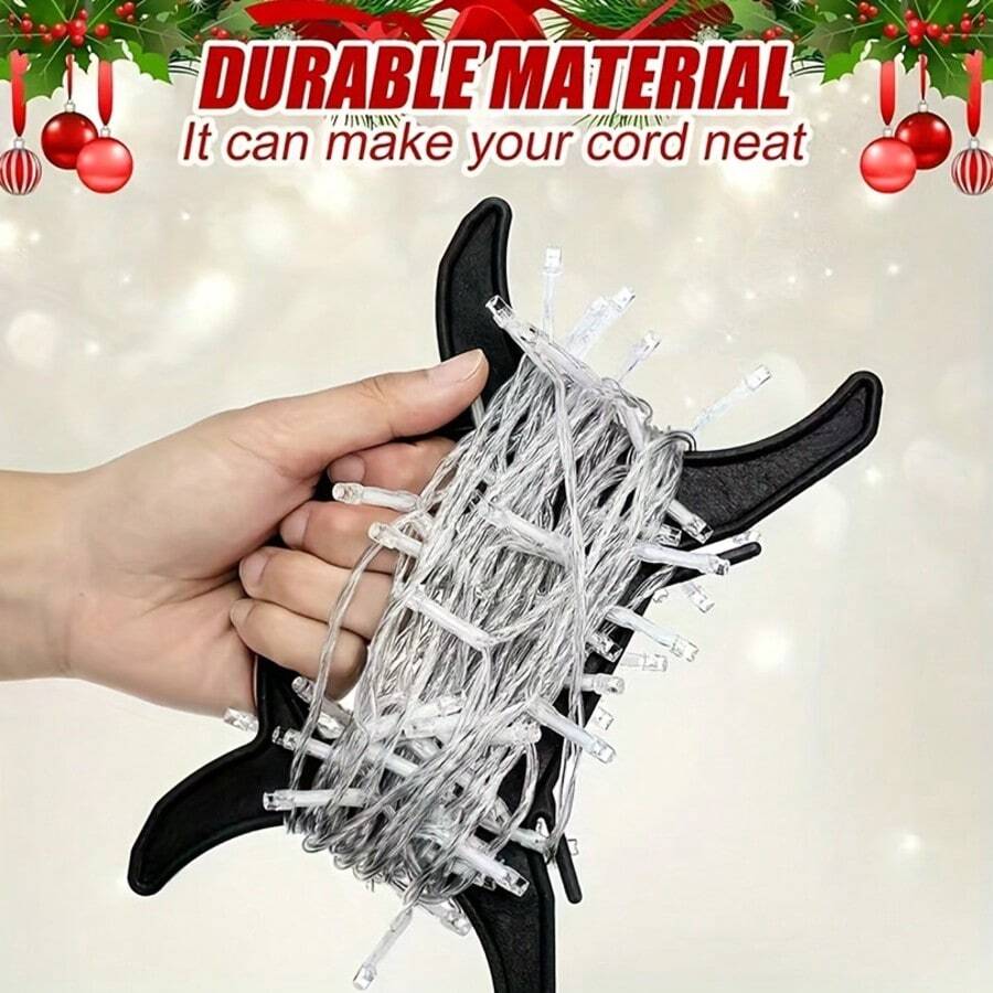 Dispositivo de almacenamiento de bombillas de Navidad, envoltura de cuerdas de bombillas, caja de almacenamiento de cables de luces de Navidad - Adecuado para luces de árbol, cables de extensión, estante de almacenamiento de luces de uso múltiple, mantenga sus decoraciones navideñas ordenadas