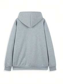 Sudadera con capucha de patrón de anime casual para hombres - Sudadera gris de manga larga con impresión de letras japonesas en negrita, lavable aáquina, ropa de calle de invierno, ropa cómoda|Diseño Visual de Animación|Tela duradera - Negro - Ver 4