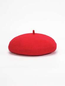 1pc Solid Color Beret Hat, Unisex Autumn/Winter Outdoor Cold-Proof Cap, Personalized Stylish Beanie For Men, Y2K Style