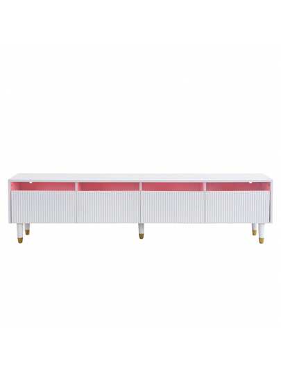 Sairedel TV Cabinet Wit 178cm, Minimalist Cabinet, Furniture Drawers, Acrylic, Moderne Media Board Storage Space, Living Room view 11