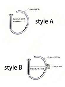 1/3/5 szt. Kobiety Mężczyźni Fałszywy kolczyk do nosa Modny 14K Złoty Kształt D Punk Hip Hop Kolczyki do nosa Nie przekłuwać Cienki Metalowy Jednostronny Klips do nosa Stal nierdzewna Perforacja Septum Odpowiednie dla nastolatków Biżuteria do ciała Paznokieć do ust, Kolczyk do paznokci, Kolczyk do nosa w kształcie litery D, Paznokieć do nosa, Paznokieć do ust, Kolczyk do wargi, Bez perforacji, Biżuteria do przekłuwania ciała człowieka, Punk Europejski i Amerykański Styl