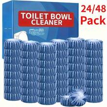 24pcs New Blue Foam Toilet Cleaner, Toilet Cleaner With Deodorant, Multi-Function Automatic Toilet Cleaner, Toilet Deodorant, Yellow Stain And Odor Removal, Deep Cleaning Toilet Pieces, Cleaning Supplies, Cleaning Tools, - 24件 - 查看 10