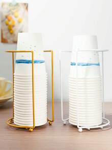 1pc Luxury Paper Cup Holder, Disposable Cup Organizer, Water Dispenser Cup Rack, Tabletop Paperless Easy Cup Holder, Cup Dispenser, Creative Cup Rack, Hygienic, Tidy
