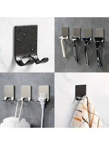 1 peça/2 peças/4 peças 304 suporte de lâmina de barbear de aço inoxidável gancho de barbear suporte autoadesivo aço inoxidável gancho de armazenamento de utilidades gancho de chuveiro para navalha banheiro organizador de cozinha para tomada robe toalha bucha roupão casaco, enviar fita adesiva dupla face, ferramentas para homens natal para presente de feriado - Multicolorido - Ver 4