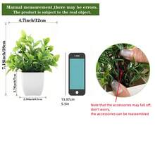 1PC/2PCS/3PCS/4PCS White Flower Pots Artificial Plants With Small Artificial Fake Plants, Including Flower Pots For Indoor Home Decoration, Office Centerpieces, Bathroom And Bedroom Decoration, With Plastic Eucalyptus And Miniature Wheatgrass Plants, Perfect For Indoor Desk Artificial Plant Decoration