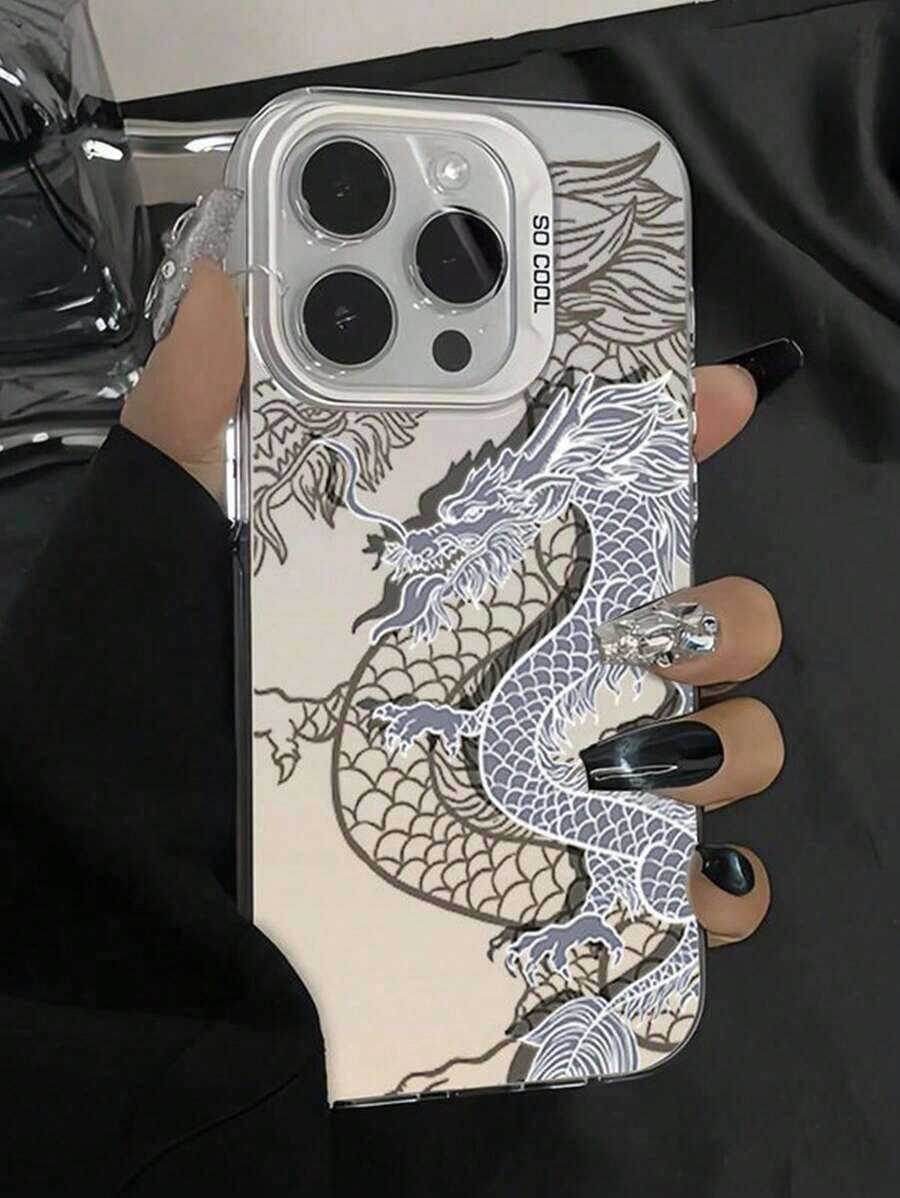 Pink Gucadi Chinese Style Electroplated Dragon Design 2020 New Year Couple Lens Frame Protective Case Compatible With Apple - Bạc - Xem 1