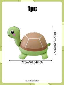 1/2 个站立可爱海龟气球，包括动物形状 PE 气球，适用于生日派对、动物主题派对、丛林派对、水族馆主题派对、海龟赛跑日、海洋生日派对 - 彩色 - 查看 8