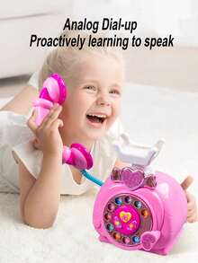 1pc New Kids Princess Telephone Retro Landline Toy Multi-Functional Early Education Enlightening Baby Infant Toy, Learning Chinese Stories Girls Toy