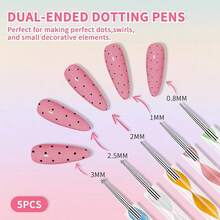 Nail Art Brushes, Nail Brush Set With Nail Stand, Nail Holder Painting Nails, Nail Art Tools, Nail Dotting Home & Salon Nail Art Design (Pink) - 粉色 - 查看 7
