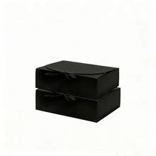 2 قطعة/5 قطع صندوق هدايا مع غطاء، صندوق اقتراح لعروس الخادمة مع شريط، صندوق هدايا من الكرتون الأسود، مناسب للتعبئة والهدايا وأعياد الميلاد والكريسماس والحفلات