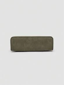 1 pièce Sac bandoulière carré en PU de couleur unie, convient pour la mode quotidienne des femmes et les sorties - Militaire verte - Voir 5