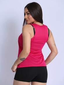 Women Sports Tees & Tanks - 玫紅色 - 查看 5