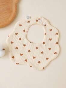 婴儿棉纱围兜，A级透气棉纱拍嗝巾，新生儿花瓣形防吐奶围兜 - 彩色 - 查看 5