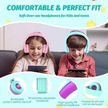 Auriculares para niños V1, auriculares estéreo plegables sin enredos 3,5mm ajustables en la oreja para niños para la escuela/niños/niños/adolescentes/niños/niñas//Tablet//teléfonos/Viajes/avión (verde) - Autocaravanas verdes - Ver 8