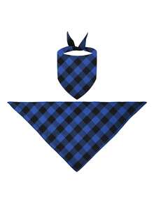 1pc Customized Pet Bandana, Customizable Printed Name/Text, Multi-Color Plaid One Size Triangle Scarf, Adorable Pet Customization/Minimalist, Cat Dog Triangle Kerchief, Suitable For Medium Small Pets/Kittens, Pet Anniversary Birthday Pet Accessory Decor, Christmas Gift, Indoor Outdoor Use - Multicolor - View 12