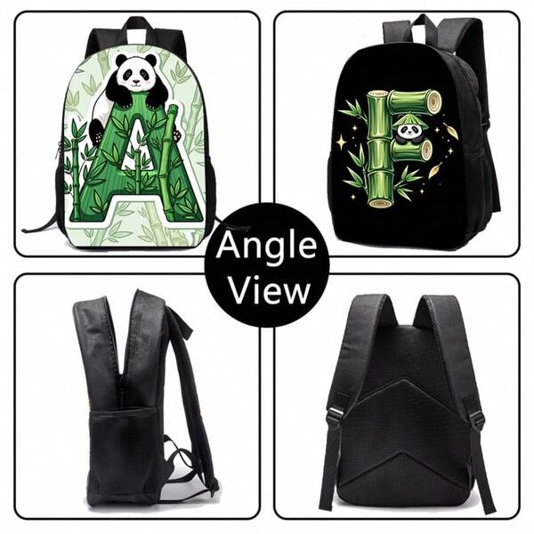 Cartoon Panda Backpack, Cute Minimalist Backpack, Lightweight 12-Inch Single Layer Backpack, Unisex Casual Daypack, Portable Travel Bag