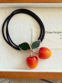 2pcs Elegant Cute Cherry Blossom Pendant Hair Scrunchies, Alloy Hair Hoop Metal Hair Accessories, Suitable For Summer, Beach, Vacation, Hair Scrunchies, Hair Ties, Hair Accessories, Ponytail Holders, Hair Tie, Hair Ornaments ,Makeup ,Hair Elastics ,Hair Rubber Bands ,Hair Rope - Multicolor - View 8