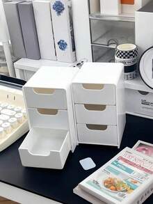 Mini Storage Box Small Drawer Storage Box Layered Grid Drawer Style Storage Box Tier Desk Organizer With Drawers - Multicolor - View 8