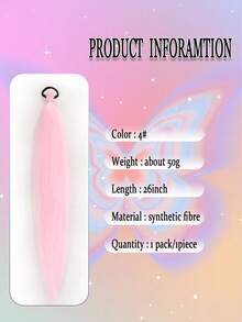 1-2pcs 26 Inch Light Pink DIY Braiding Hair Extensions | Women's Synthetic Yaki Straight Heat Resistant Fluffy Ponytail | Suitable For Halloween, Christmas, Holiday Parties - Pink - View 5