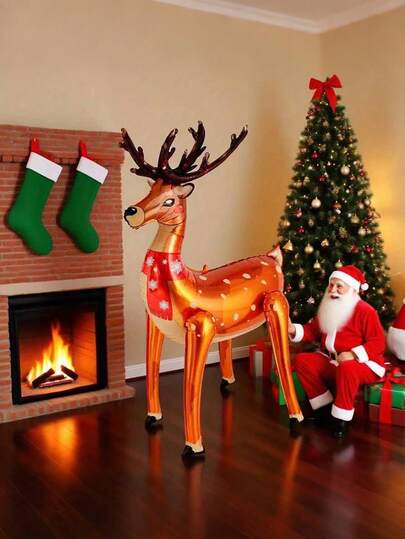 1 pezzo Extra Large Palloncino Renna Gonfiabile in Alluminio, Per Decorazioni Natalizie e Sfondo per Feste di Capodanno, Decorazioni per Feste di Natale, Decorazioni Wonderland Invernale, Gonfiabile Natalizio, Gonfiabili Natalizi da Esterno, Decorazioni Festive, Sfondo Festivo, Palloncino Gonfiabile, Gonfiabili Decorativi, Sfondo per Feste, Palloncino Natalizio