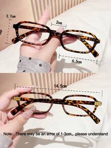 1 Pair Women's Retro Leopard Print Square Frame Glasses, Made Of PC Material, Lightweight, Y2K Style, Suitable For Daily Office Commute, Back To School Season, Gaming, Parties, Campus Life - A - View 5