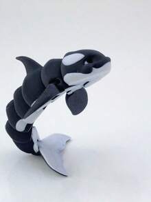 Customizable 3D Printed Movable Orca Statue - Elastic Orca Figurine Pet Toy And Personalized Desktop Decoration Item