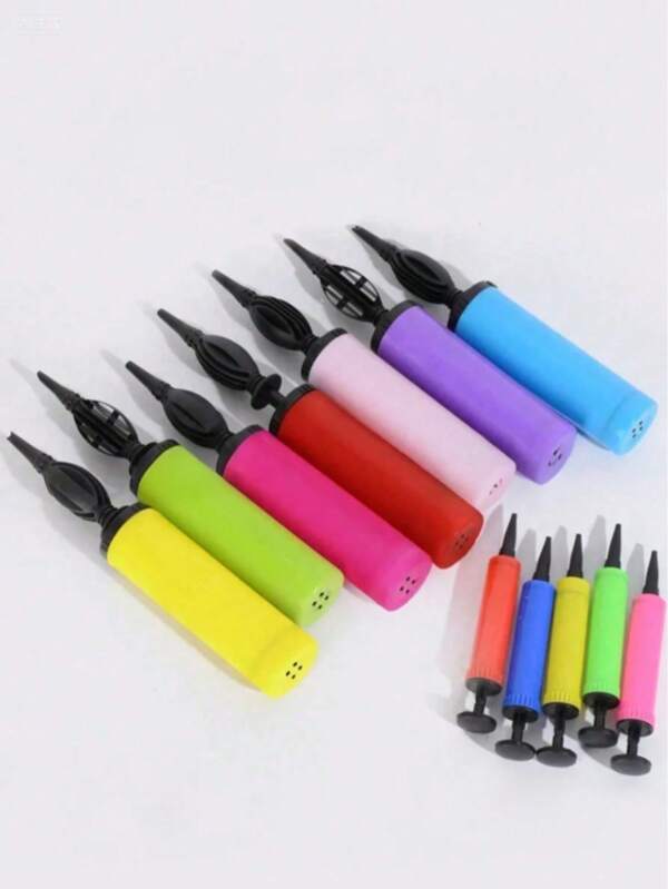 1/3/5/10pcs Mini Portable Inflator For Balloons, Hand Pump For Balloons, Random Color , Plastic Material, No Electricity Required, Perfect For Birthday Halloween Christmas Graduation Wedding Parties And Celebrations