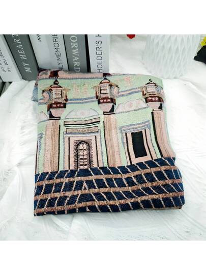 70*110cm Goud Zijden Katoenen Gauze Thin Plaid Carpet, Round Ball Tapijt Mat view 6