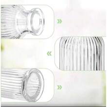 1 pieza Jarrón de vidrio retro a rayas, jarrón de flores de vidrio transparente simple con decoración de capullos de flores para el Día de la Madre, decoración de escritorio para el hogar, jarrón de arreglo floral, adorno para el cuidado de las flores, regalo para mi madre, decoración del hogar, decoración de la habitación