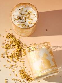 1 pièce Tasse à encens parfumée à la fleur d'osmanthus avec lapin de la mi-automne / Tasse à bougie / Cire végétale / Usage domestique / Parfum sans fumée / Bougie DIY / Cadeau / Mi-automne / Décoration de fête pour Nouvel An / Bougie parfumée pour Nouvel An / Souvenir / Convient comme cadeau pour la famille et les amis / Bougie d'aromathérapie / Convient pour l'anniversaire, la Saint-Valentin ou la Fête des Mères / Nouvel An