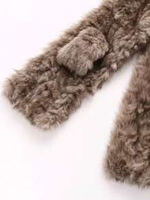 1 pieza Bufanda de cuello de invierno de unicolor de poliéster esponjoso para mujer, gruesa y cálida para vestir