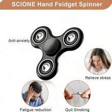 1pc Super Fun Alloy , Cool Technological Finger Stress Relief Infinite Rotation Toy, Metal Texture Triangle Silent Finger Spinner, Stress Relief Toy, Birthday/Holiday/Christmas Gift - Multicolor - View 2