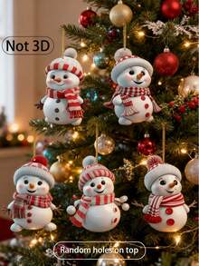 5个/1个可爱雪人圣诞树挂饰，彩绘亚克力窗饰，圣诞树装饰品，圣诞树阳光捕捉器，精致雪人节日装饰品/圣诞节/圣诞装饰品/圣诞家居/房间装饰/卧室/圣诞礼物/房间装饰/家居装饰/冬季装饰/圣诞袜填充物 - 1件 - 查看 14