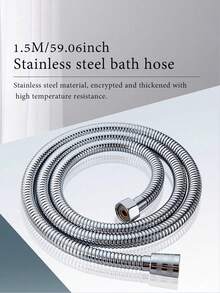 1 pieza Manguera de ducha de acero inoxidable de 59 pulgadas, tubo de entrada de agua multifunción antitorsión, plateado