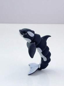 Customizable 3D Printed Movable Orca Statue - Elastic Orca Figurine Pet Toy And Personalized Desktop Decoration Item