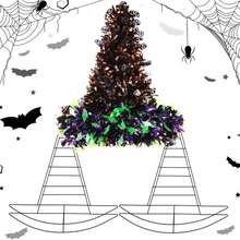 Hotop 5 Pieces Hat Shaped Metal Wreath Form For Halloween Elf Hats Wreath Frame Pirate Ship Witch Hat Metal Frame For Halloween DIY Crafts Holiday New Year Wall Door Decors (20.9 X 22.1 Inch) - ColorC - View 1