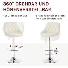 2er-Set Barhocker, Kneipenstuhl mit Rückenlehne, höhenverstellbar und drehbar, gepolsterter Samtsitz, rutschfeste Metallbasis, für Küche oder Hausbar, Dunkelgrau