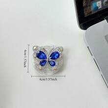Suporte dobrável para celular com borboleta e strass - Suporte de mesa flexível para vídeos, suporte portátil ajustável, acessório feminino sofisticado, presente criativo. - Multicolorido - Ver 8