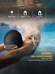 男女通用防水泳帽 - 高弹力护耳长发帽 - 大号硅胶潜水帽，男女通用泳帽，专业工厂直销，硅胶成人女士泳帽，防水防雾长发适用