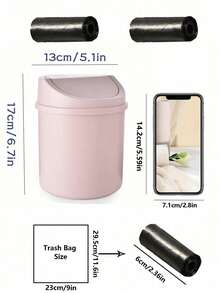 1pc INS Style Bedroom New Girl Heart Home Cute Cover Net Red Mini Storage Box, Plastic Garbage Can With Lid, Tabletop Wastebasket, Trash Bin For Home Office Desk Decor,Coffee Table, Office, Living Room, Study