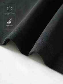 Men's Short-Sleeved T-Shirt Casual Trousers Cotton Suit, Summer 2-Piece Suit Printed Mountain Triangle Icon Print Round Neck T-Shirt + Drawstring Pants Outdoor Casual Sports Pants 2-Piece Suit - 黑色 - 查看 4