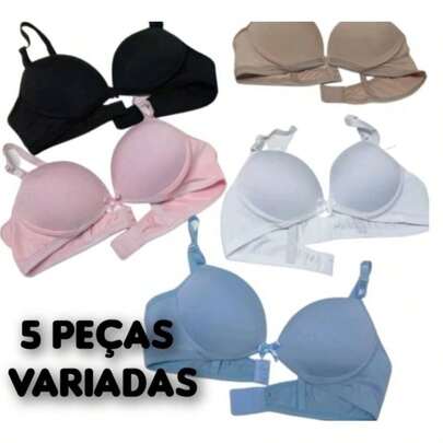 Kit 5 Sutia Menina Moça Com Bojos Sem Arco Moda Intima Juvenil Adolecente