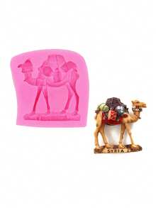 1 peça de molde de silicone líquido rosa, molde de gesso difusor de carro de camelo do deserto, adequado para fazer adesivos decorativos, ímãs de geladeira, artesanato faça você mesmo, moldes de argila macia - Rosa - Ver 7