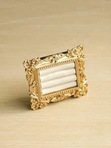 1pc Gold Vintage Embossed Ring Jewelry Tray, Elegant Home French Vintage High-End Jewelry Pearl Earrings Ring Display Stand, Suitable For Wedding Birthday Party Accessories Holder Photo Props - 彩色 - 查看 17