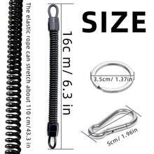 Bộ 3 móc khóa lò xo rút gọn chịu lực cao, đế nhỏ gọn 16cm, có thể kéo dài đến 110cm, với cơ chế rút nhanh dạng xoắn ốc và mở rộng mượt mà, được làm từ chất liệu TPU bền chắc, được thiết kế như một dây đeo chống thất lạc, thích hợp cho câu cá, cắm trại ngoài trời, leo núi, du lịch và sắp xếp chìa khóa hoặc đồ dùng hàng ngày cho cả nam và nữ, nhỏ gọn và đa năng cho mọi hoạt động ngoài trời hoặc sử dụng hàng ngày. - màu đen - Xem 2
