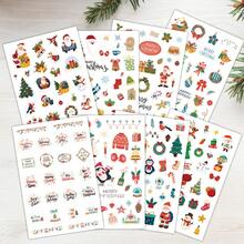 8pcs/256pcs Christmas Stickers, Matte Stickers, Versatile Use: Christmas, New Year, Winter Stickers, Suitable For Decorating Cards, Party Invitations, Scrapbooks, And Can Be Stuck On Luggage, Computers, Water Bottles, Skis, Refrigerators, Cabinets, Walls, Bicycles, Notebooks, Mirrors, And Any Surface You Want To Decorate