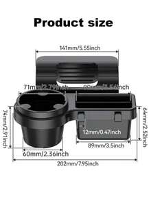 1 Car Door Side Storage Box - Multifunctional Hanging Storage Box With Cup Holder, Phone Slot, And Card Pocket - Durable Plastic Car Accessory, Suitable For Most Models, Minimalist Design, Practical Structure, A Must-Have For Road Trips. - Multicolor - View 10